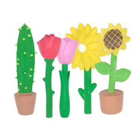 Jouets pour chiens en caoutchouc naturel latex, produits pour animaux de compagnie tendance 2025, jouet à mâcher qui couine, cactus, tulipe, tournesol, rose