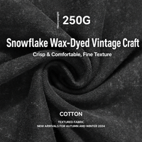 T-shirts personnalisés en coton délavé à la neige pour hommes, coupe oversize, épaules tombantes, vierges, vente en gros, OEM ODM, 250 GSM, fournisseur de vêtements décontractés d'usine