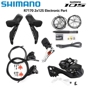 Groupe Shimano 105 <span class=keywords><strong>Di2</strong></span> R7170 2x12 vitesses, dérailleur <span class=keywords><strong>avant</strong></span>/arrière R7150, batterie DN300, pédalier R7100 12 vitesses, groupe de frein à disque pour vélo de route - Product Image 2