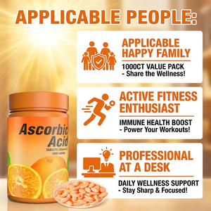 Suplemento <span class=keywords><strong>de</strong></span> Belleza Antioxidante con Ácido L-Ascórbico <span class=keywords><strong>de</strong></span> China para Blanquear la Piel, Grado Alimenticio, 1000mg, Tabletas <span class=keywords><strong>de</strong></span> Vitamina C, Ácido Ascórbico - Product Image 3