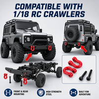 Pièces de modification et d'amélioration de châssis de simulation pour camion tout-terrain miniature, avec crochet de remorquage en U en métal pour remorque de crawler RC 1/18