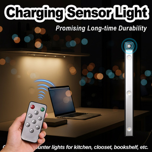 Lumière sous-armoire à détecteur de mouvement, barre LED sans fil rechargeable par USB, adhésive, infrarouge, pour armoire, cuisine, comptoir, décoration nocturne - Product Image 1