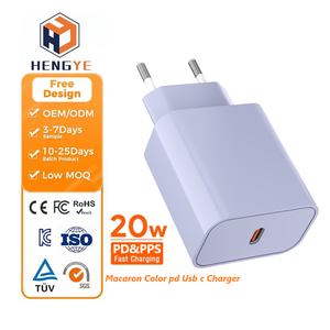 Bộ sạc điện thoại <span class=keywords><strong>Adapter</strong></span> EU cắm PD Loại C cung cấp điện 20W Điện thoại di động Bộ sạc cargdores Tipo C nhanh chóng sạc USB-C sạc - Product Image 1