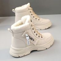 Bottes de neige pour femmes, nouvelle collection hiver, style britannique, à semelle épaisse, doublées en coton peluche, pour la photographie de rue