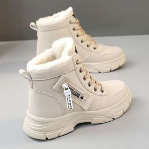 Stivali da <span class=keywords><strong>Donna</strong></span> Moda Invernale Nuovi Stile Britannico con Suola Spessa Imbottiti in Peluche Scarpe Rialzate per Street Photography Stivali da Neve - Product Image 5