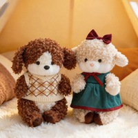 Série Nuo Nuo : Peluche Mouton, Lapin et Chien Habillés Mignons – Ensemble de Poupées en Peluche pour Cadeau d'Anniversaire et de Fête