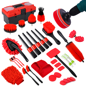 Juego de Cepillos de Limpieza para Auto Portátil de 35 Piezas, Kit de Detallado de Autos para Todas las Superficies, Suministro al por Mayor, Marca ANMA/OEM, 1 Año de Garantía - Product Image 1