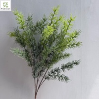 Ranting Pinus Merkusii Hijau Plastik Lunak Buatan Berkualitas Tinggi 60CM 13 Cabang Buatan Tangan untuk Dekorasi Pernikahan Natal Rumah