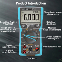ZOYI ZT-Y1 6000 Penghitungan Presisi Tinggi Layar 4 Digit Rentang Otomatis/Manual Multimeter Digital 0-1000V/0-10A Resistansi