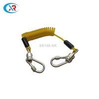 Kunststoff beschichtung in Sonder größe SS-Draht Spiral kabel Spiralfeder-Lanyard mit Hunde haken