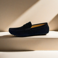 Mocassins bateau pour hommes en cuir véritable suède de vache, taille européenne 38-48, chaussures plates décontractées, antidérapantes et respirantes