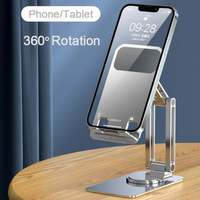 Support de téléphone portable et tablette haut de gamme, rotation à 360 degrés, en alliage d'aluminium, support de bureau universel portable pour téléphone portable