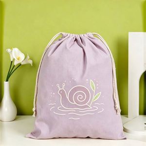 High Breathable Cotton Canvas <b>Drawstring</b> <b>Backpack</b> Custom Logo for Outdoor Running and Fitness Training - Product Image 4