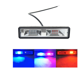 Barras de luz LED de alta potencia de 6 pulgadas y 48W, impermeables, 12V-24V, luz estroboscópica roja y azul, luz de trabajo portátil intermitente todoterreno para todos los coches - Product Image 1