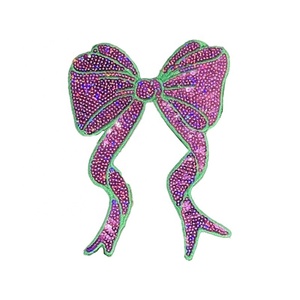 Parche grande de lentejuelas de hierro Mardi Gras Bow negro blanco Azul Rojo verde azulado brillo caliente para bordado camisa lado sombrero Decoración - Product Image 1