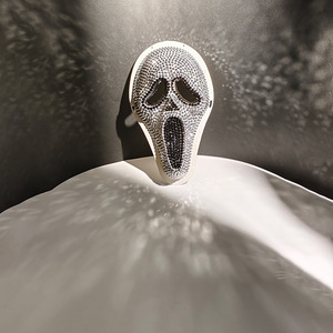 Máscara de Calavera con Pedrería, Estilo Horror, para Halloween, Carnaval, Fiestas, Accesorio de Disfraz de Plástico DIY - Product Image 3