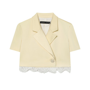 Set <span class=keywords><strong>Elegante</strong></span> da Ufficio con Blazer Corto e Minigonna in Pizzo, Completo Due Pezzi su Misura, OEM/ODM da Fabbrica di <span class=keywords><strong>Abbigliamento</strong></span> Cinese - Product Image 2