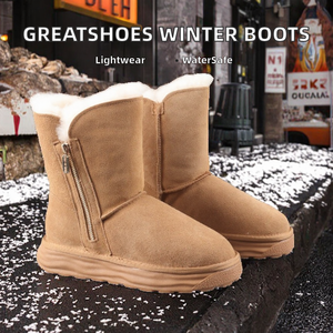 Excelentes botas ligeras para nieve de invierno, botas de verano resistentes al agua para hombre, botas de nieve estilo jungla de cuero genuino, talla grande - Product Image 2