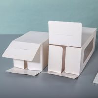 Boîtes à gâteaux personnalisées en gros, style fenêtre, biodégradables, de qualité alimentaire, rectangulaires, à impression simple, pliables avec doublures