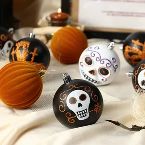 2024 New Unlit Halloween Ball Ornaments High Quality Decorations With Silk Screen Printing Techniques