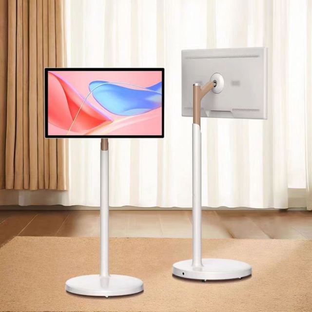 27-Inch White LED Portable Anti-Glare TV Stand Monitor Full HD 1080p 60Hz Refresh Rate Finger Touch for Home HDTV Smart TV