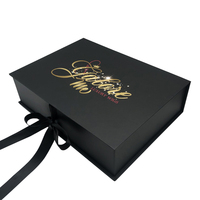 Boîte d'emballage magnétique en carton noir de luxe pour perruques et extensions capillaires, grand format, personnalisable avec logo, vente en gros