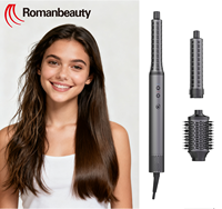 Nouvel ensemble de sèche-cheveux multifonctionnel 7-en-1 avec diffuseur en plastique interchangeable pour coiffure, pour cheveux lisses et bouclés