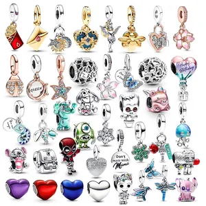 Ciondolo a Farfalla in Vetro Pandoro in <span class=keywords><strong>Argento</strong></span> Sterling 925, Perla Charm all'Ingrosso <span class=keywords><strong>per</strong></span> <span class=keywords><strong>Bracciali</strong></span> e Collane Originali, Regalo Fai da Te - Product Image 1