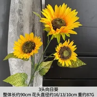 Fleur de tournesol artificielle à longue tige de 90 cm, fleur artificielle réaliste pour la décoration de vase au sol