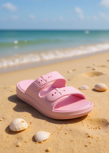 Sandali Unisex in EVA con Doppio Cinturino, Misura 27, Comodi, Tacco Piatto, Estivi, Tinta Unita, Punta Aperta, Chiusura con Fibbia - Product Image 2