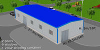 Edificio de estructura de acero de 27.5mx10.5mx5.0m (altura de alero) para almacén, garaje, hangar, taller