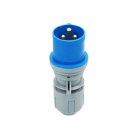 Prise mâle industrielle ZNPON 16A 6H 230V 3 broches 2P+E IP44 CEE Forme EN/IEC60309 Norme européenne Bleue P12342