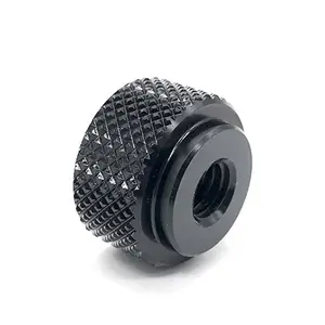 Best quality black driver knurled anodized aluminum round nuts for machine
