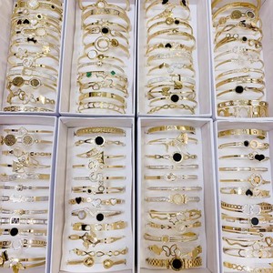 Accessori di Gioielleria alla Moda, Bracciali in Acciaio Inossidabile Placcati Oro 18k con Zirconi, Vendita all'Ingrosso - Product Image 5