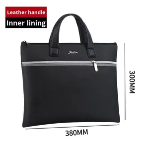 Xách tay nhiều lớp không thấm nước Oxford dây kéo tài liệu lưu trữ túi màu đen kinh doanh cặp cho nam giới phụ nữ văn phòng nộp hồ sơ sản phẩm - Product Image 3