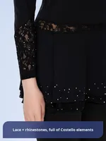 LA CICOGNA Robe de Danse Classique en Dentelle à Double Jupe, Qualité Compétition, pour Enfants et Femmes, Personnalisable, Quatre Saisons, en Polyester