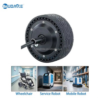 Moteur de moyeu de roue CC sans balais DMKE 4.5 5.5 pouces 24V 36V 48V 1.1N.M 40W IP65 à arbre unique avec pneu en caoutchouc et encodeur 4096 fils pour Se