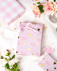 Romantic wedding wrapping <b>paper</b> romantic Valentine's Day wrapping <b>paper</b> golden heart wrapping <b>paper</b> customizable double sided - Product Image 2