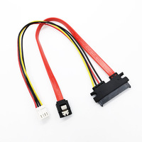 Cable de Alimentación SATA de 30 40 50CM, SATA 7+15 22 Pines a Serial ATA 7 Pines Hembra IDE Tipo D, Puerto Pequeño de 4 Pines para Disco Duro SATA