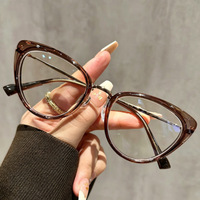 Montures de lunettes optiques rétro œil de chat pour femmes, verres sur mesure anti-lumière bleue pour ordinateur, lunettes bloquant la lumière bleue pour femmes