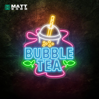 Letrero Luminoso LED de Acrílico Personalizado con Diseño de Té de Burbujas Boba, Logotipo Comercial Personalizado, Decoración de Pared para Interiores y Exteriores, para Tiendas, Comercios y Habitaciones