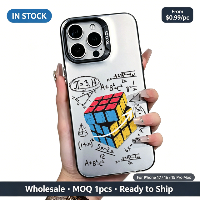Cool Educational Rubik's Cube Math Formula Sketch Clear TPU Case, Shockproof Phone Cover for iPhone 17 16 15 14 13 Pro Max