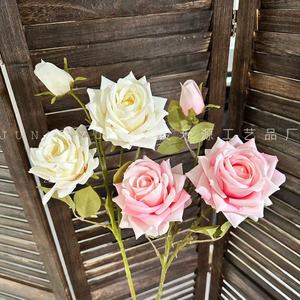 Rosas Artificiales Junheyuan, Rama Individual, Estilo Pintura al Óleo, Decoraciones para Bodas, Arreglos Florales - Product Image 2