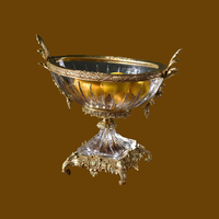 Cristal européen et américain avec assiette de fruits extra large en laiton avec motif ne se décolore pas Décoration d'hôtel haut de gamme
