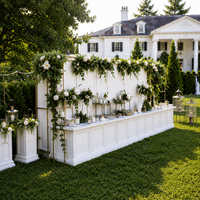 Ensemble complet de mariage en plein air blanc et vert |   Solution complète de conception à livraison : Arche de fleurs d'eucalyptus et de roses pour centre de table et toile de fond, OEM, Vente en gros