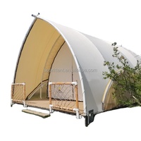 Yourte à voile de luxe pour l'extérieur, tente safari pour hôtel, tentes imperméables pour le glamping avec poteau en acier