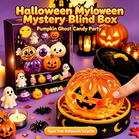 Jouet Squishy Halloween Boîte Mystère, Fidget Anti-stress à Presser avec Yeux de Fantôme Effrayants