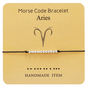 DIY Handmade Item <strong>Morse</strong> <strong>Code</strong> 12 Zodiac Card <strong>Bracelet</strong> - Product Image 4