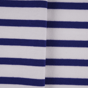 Rouleau de tissu rayé 300 GSM 98% polyester 2% élasthanne avec surface tricotée dense et structurée pour robes, chemises, jupes et costumes - Product Image 4