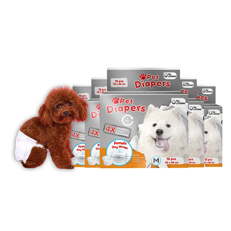 OEM Dog Diaper Bulk Packs descartáveis Doggie Fraldas Ajuda a proteger de sujidade com prova de vazamento XS/S/M/L/XL Tamanhos disponíveis